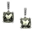 14K White Gold Prasiolite and Diamond Earrings