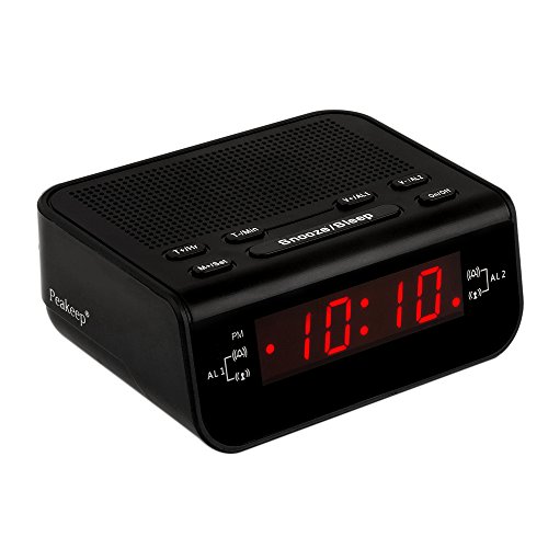 Buy Peakeep Compact Digital FM Alarm Clock Radio with Dual Alarm