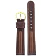 Men's Genuine Leather Watch Band Brown Padded Stitched 18mm