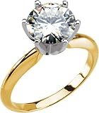 Gorgeous! Women's 14k Yellow-gold 6.50MM (1 CT) Moissanite Solitaire Engagement Ring