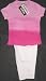 Dip Dye T-Shirt and Capri Set in Pink/White