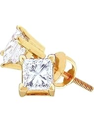 0.50CTW PRINCESS DIAMOND STUDS (SUPREME)