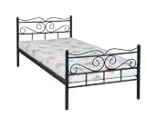 Einzelbett Metallbett Jeanette 90x200 cm, schwarz