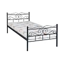 Einzelbett Metallbett Jeanette 90x200 cm, schwarz