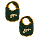 2 PACK: Baby / Infant Boys or Girls MLB Oakland Athletics Bib - Dark Green