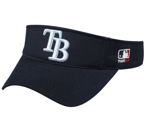 MLB ADULT Tampa Bay RAYS Home Navy Blue VISOR Adjustable Velcro TWILL New