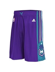 Sports: NBA Charlotte Hornets Youth Boys 8-20 Replica Road Shorts, Medium (10/12), Purple - Outerstuff/Adidas Licensed Youth Apparel