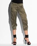Cropped Silk Cargo Pant - ARMY (4)