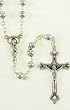 Wedding Rosary - 6mm Plastic Beads - 17" Silver Tone - IMPORTED FROM ITALY - Boxed