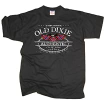T-Shirt Old Dixie Rebel S&uuml;dstaaten, schwarz, Gr.S bis 5XL