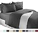 Duvet Cover for a Duvet Insert Comforter, Queen Size, Gray Charcoal Solid Color, 100% Double Brushed Microfiber Fabric 1800 Series Luxury Bedding Collection, Hypoallergenic, Most Cozy Comfortable Bedroom Set on Amazon, Basic 3-Piece Set Includes Silky Soft Duvet Cover with Pillow Shams, Supreme Quality Bed Linen Sale by Nestl Bedding
