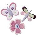 Tiddliwinks 3-pc. Wall Hanging- Plum Butterfly