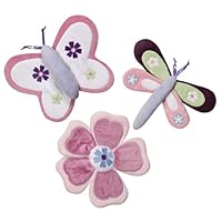 Tiddliwinks 3-pc. Wall Hanging- Plum Butterfly