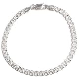 Sterling Silver Love Link Chain Bracelet 7in