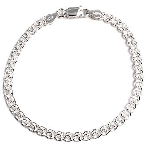 Sterling Silver Love Link Chain Bracelet 7in