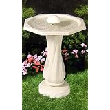 API 390 Water Rippling Bird Bath with Pedestal and Water Wiggler by 