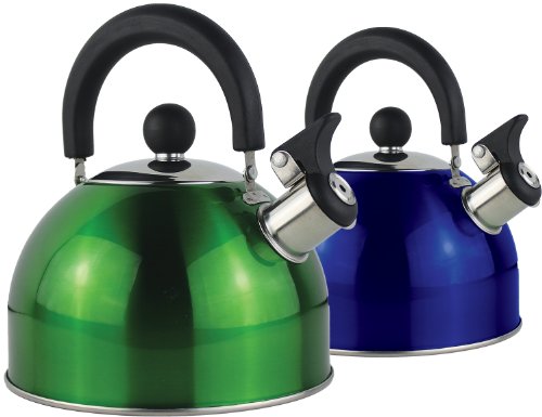 Yellowstone Metallic Whistling Kettle - Green, 2 Litre