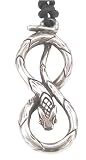 Figure 8 Snake Serpent Silver Tone Pewter Pendant Necklace