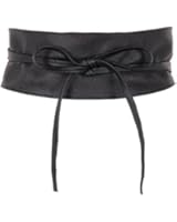 KRISP Womens Soft Faux Leather Self Tie Wrap Around Obi Waist Band Cinch Belt