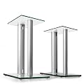 Paar BS28 Design Boxen Lautsprecher St�nder Stativ Glas Aluminium