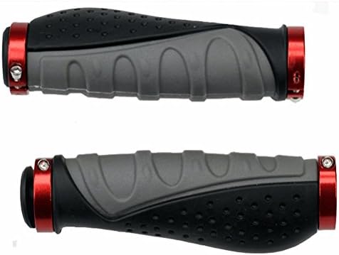 Dipary Cycling Handle Bar Grips for Bike Bicycle Motorcycle Rubber 2pcs Red