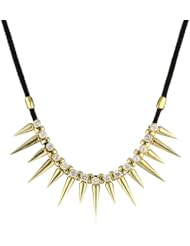 nOir Doro Multi-Spike and Cubic Zirconia Adjustable Necklace