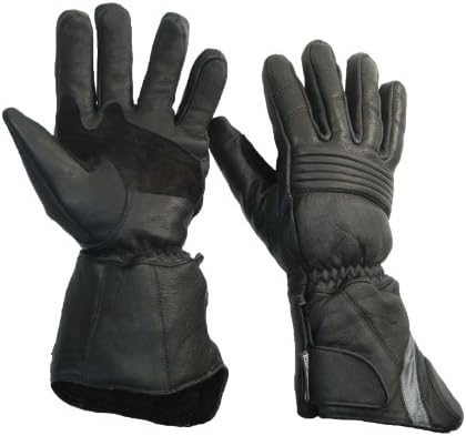 Glove Guys Leather Winter Insulated Motorcycle Gloves (Black, XXX-Large)