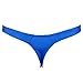 FFESHOW Men's Smooth Bikini Pouch Underwear G String Thongs (Blue)
