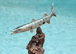 Taxidermy 13" Fiberglass Barracuda Sculpture Statue