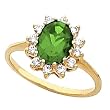 14K Yellow Gold Chatham Created Emerald and Diamond Ring