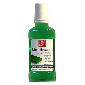Kiss My Face Aloe Vera Mouthwash Extra Strong, Minty Fresh, 8.45 Ounce Bottles (Pack of 6)