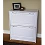 4D Concepts Deluxe Double Shoe Cabinet, White