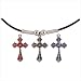 Black Cord Cross Necklace
