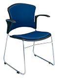 OFM 310-VAM-A-605-NAVY MultiUse 4 Vinyl Seat and Back Stacker Chairs with Arms - Navy