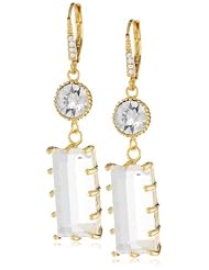 Betsey Johnson "Iconic Baguette" Crystal Baguette Gem Drop Earrings