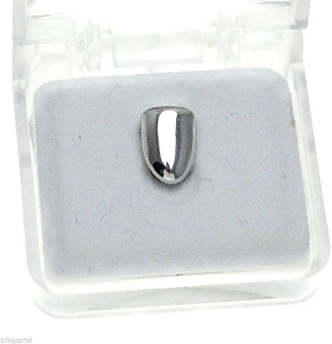 Uer Fashion Bottom Tooth Grillz Single Cap Plain Silver Tone Lower Teeth Small Hip Hop Grill