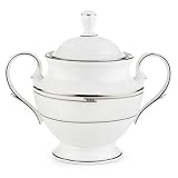Lenox Tesoro Bone China Platinum Banded Sugar Bowl
