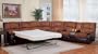 Queen Sleeper Sofa Set - 3 Piece in Palomino Brown Fabric with Dark Brown - Coaster