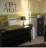 Vine Monogram Letters vinyl decal wall sticks