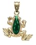 14k Yellow Gold Enamel Frog Charm