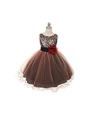 Girls Bateau Neck Tulle Sequined  Dress