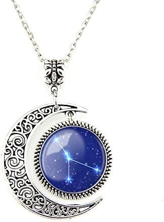 Zodiac Sign necklace Silver Moon pendant Cancer jewelry Cancer necklace Constellation jewelry Charm Gift