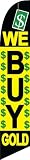 We Buy Gold B/Y/GN Swooper Feather Flag