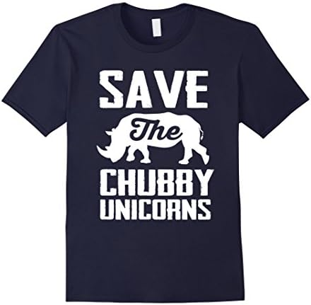 Men's Save The Chubby Unicorns T-Shirt Funny Rhino Animal Tee XL Navy