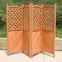 Wooden Garden Folding Screen with 4 Hinged Panels
