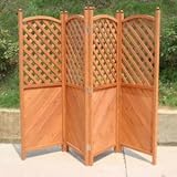 Review Trueshopping  / Hardwood Garden Folding Screen with 4 Panels