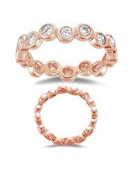 0.56 Cts Diamond Stack Band in 14K Pink Gold