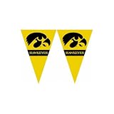 Iowa Hawkeyes NCAA 25Ft String Of 6 x 9 Party Pennants (Flags)