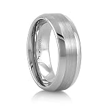 Tungsten Ring Wedding Band Brushed Comfort Fit 8mm - Ideal Gift For Anniversary, Engagement, Wedding, Birthday, For Him