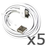Bluecell 5 PCS White 6FT USB Data Sync Cable for Apple iPhone 4 4S 3GS iPod iPad +Free Bluecell Cable Tie